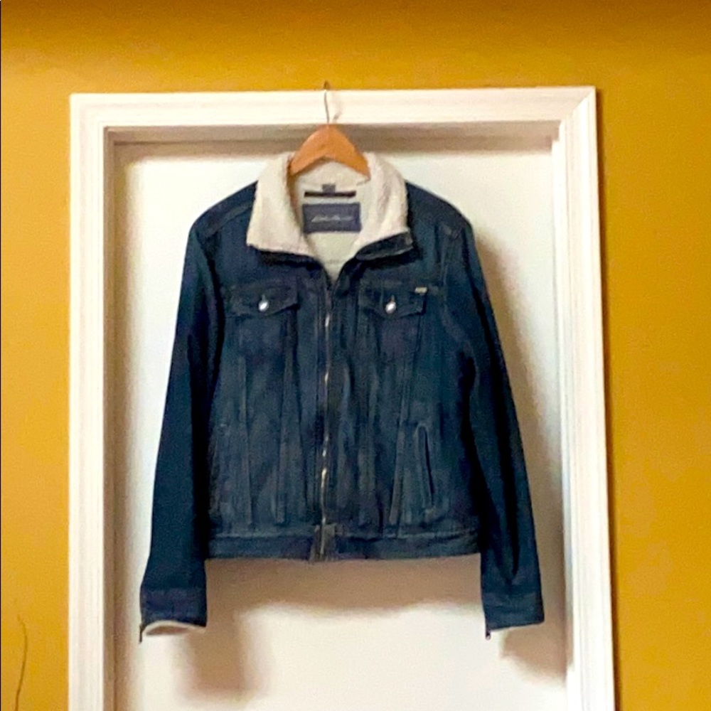 Eddie Bauer Sherpa Lined Denim Coat